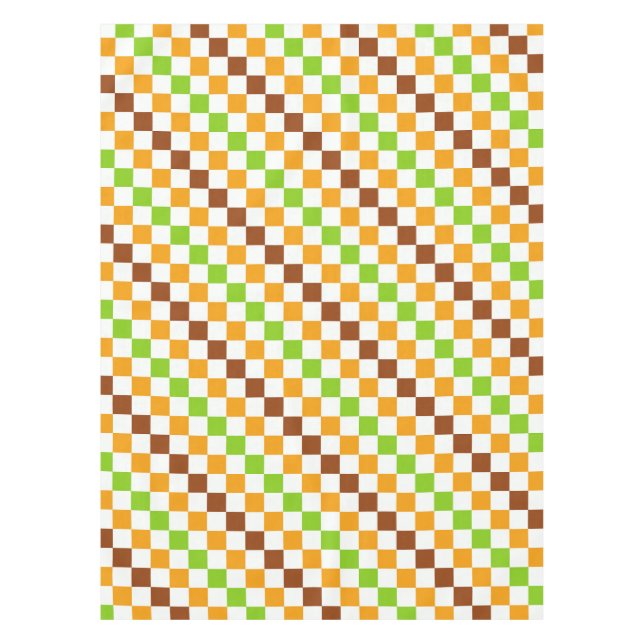 Harvest diagonal checkerboard pattern tablecloth (Front)