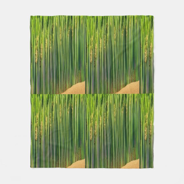 Harvest Dreams Crop Print Fleece Blanket. Blanket (Front)