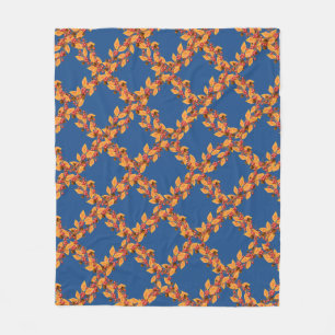 Harvest Fall Wreaths Pattern Custom Fleece Blanket