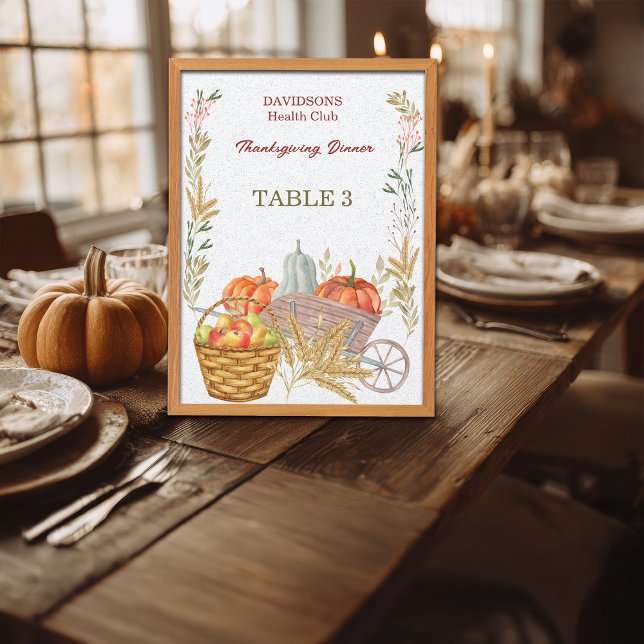 Harvest Farm Thanksgiving Customize Table Sign (Creator Uploaded)
