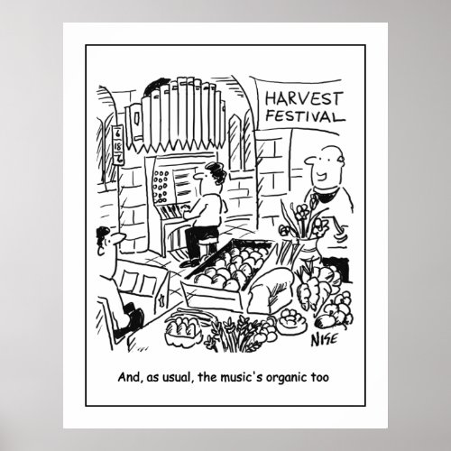 Harvest Festival Church Service with Church Organ Poster