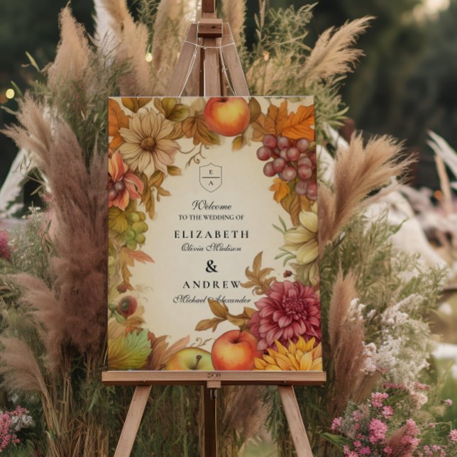 Harvest Floral Fall Wedding Foam Board (Creator Uploaded)