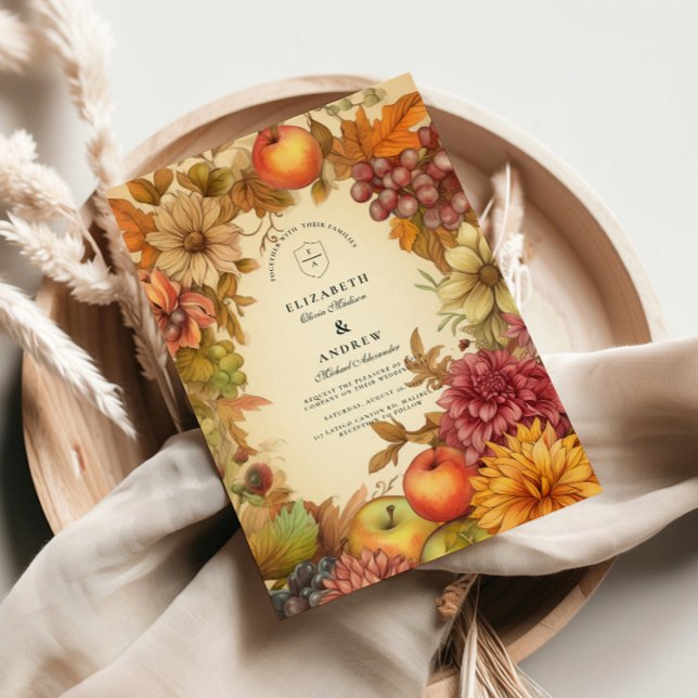 Harvest Floral Fall Wedding Invitation (Creator Uploaded)