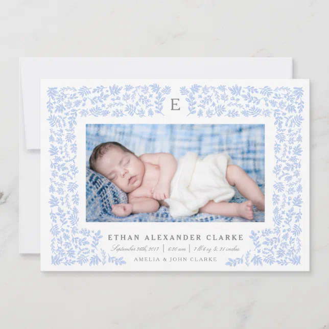 Harvest Flowers Birth Announcement Zazzle