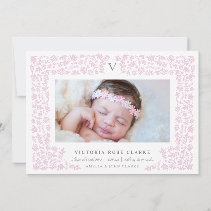 Harvest Flowers Birth Announcement Zazzle