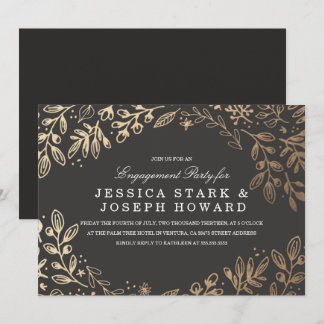 Harvest Flowers Engagement Party Invite