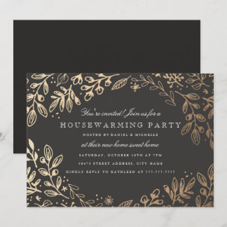 Harvest Flowers Housewarming Invitation