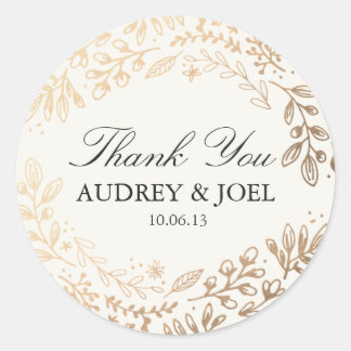 Harvest Flowers Wedding Classic Round Sticker