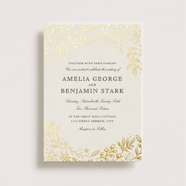 Harvest Flowers Wedding Foil Invitation (Creator Uploaded)