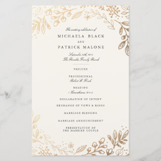 Harvest Flowers Wedding Program