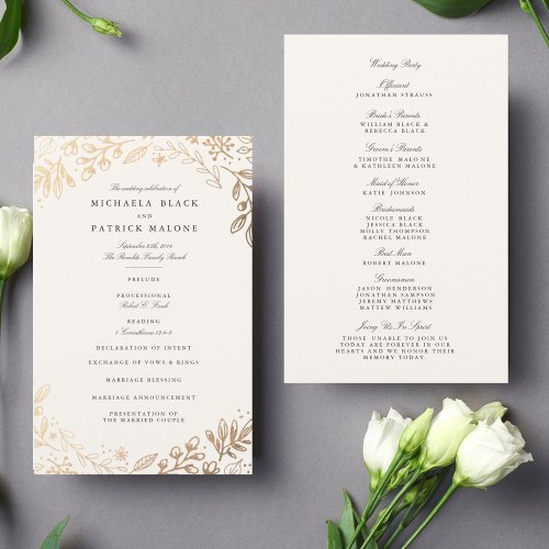 Harvest Flowers Wedding Program