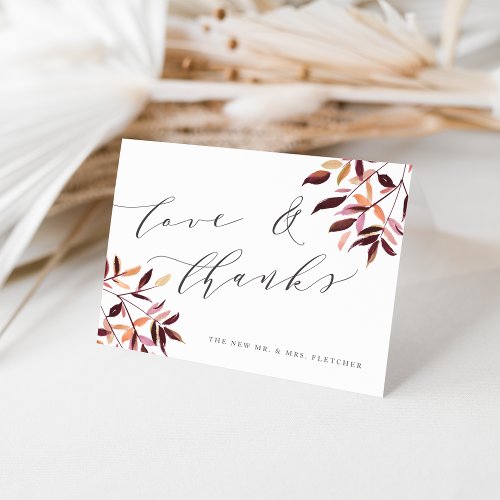 Harvest Foliage Wedding Thank You