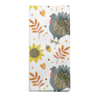 Harvest Folk Turkeys Cloth Napkin