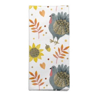 Harvest Folk Turkeys Cloth Napkin