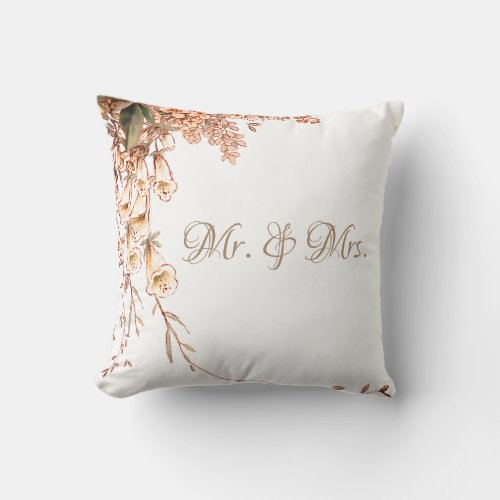 Harvest Garland Script Elegant Fall Keepsake Throw Pillow