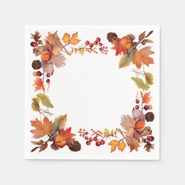 Harvest Glow: Wreath Harvest Napkins (Front)