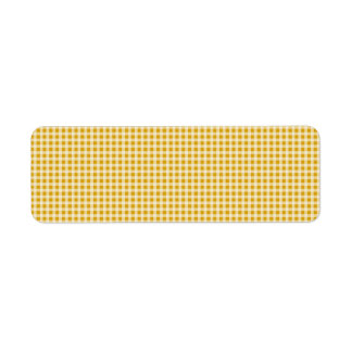 Harvest Gold and White Gingham Check Plaid Pattern Label