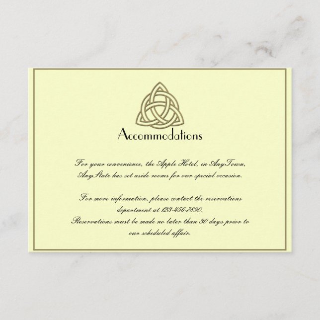 Harvest Gold Celtic Knot Wedding Insert (Front)