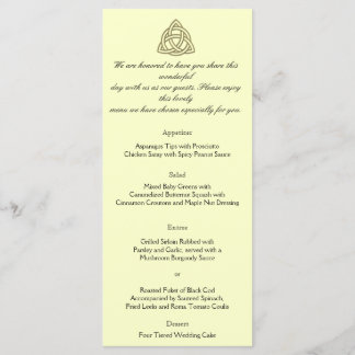 Harvest Gold Celtic Knot Wedding Menu