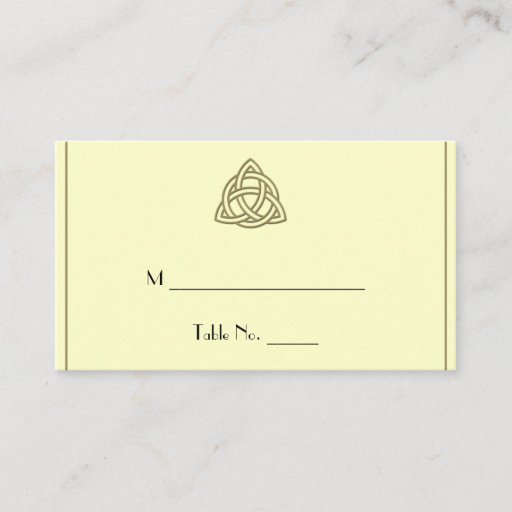 Customizable Harvest Gold Celtic Knot Wedding Place Cards Business Card Templates