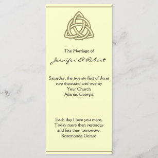 Harvest Gold Celtic Knot Wedding Program