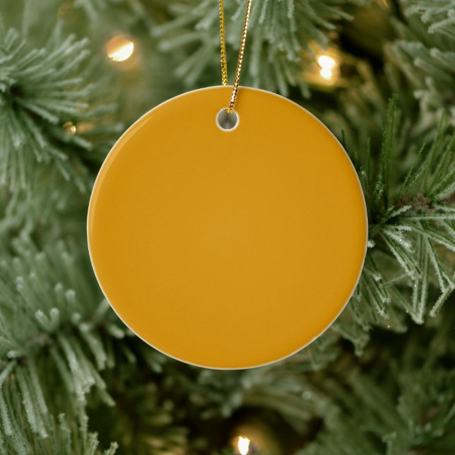 Harvest Gold Circle Ceramic Ornament (Tree)