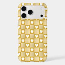 Harvest Gold Gingham Heart Plaid Phone Case