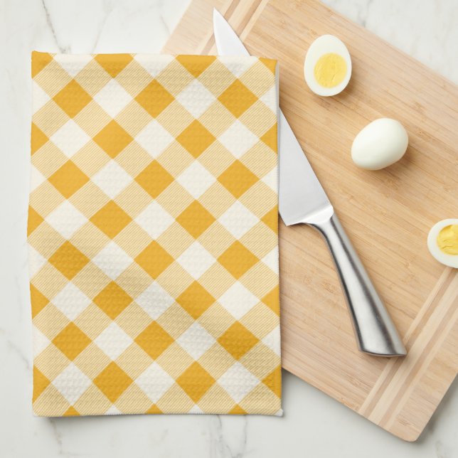 Harvest Gold Gingham Kitchen Towel (Quarter Fold)