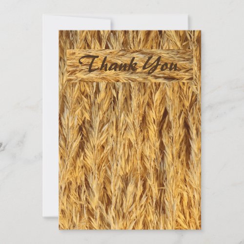 Harvest Gold Grass Seeds Bundled Thank You Card