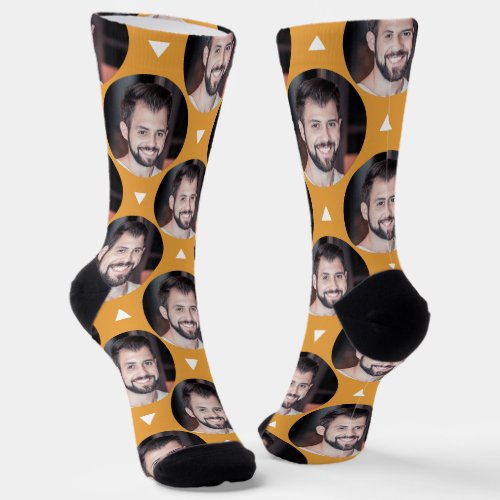 Harvest Gold Photo of Boyfriend for Girlfriend  Socks