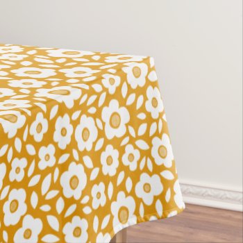 Harvest Gold Vintage Flower Cascade Tablecloth by HoundandPartridge at Zazzle