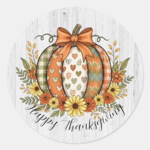 Harvest Grace Thanksgiving Classic Round Sticker