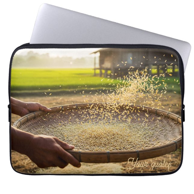 Harvest Grain, Rice Field Laptop Sleeve (Front)