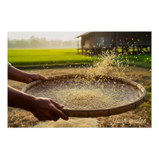 Harvest Grain, Rice Field Poster