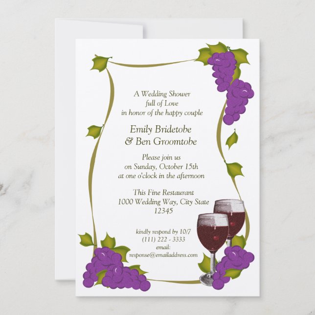 Harvest Grapes Bridal Shower Invitation (Front)