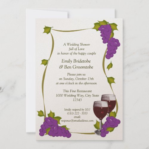 Harvest Grapes Bridal Shower Custom Announcements