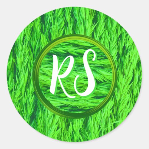 Harvest Green Grass Seed Photo  Classic Round Sticker