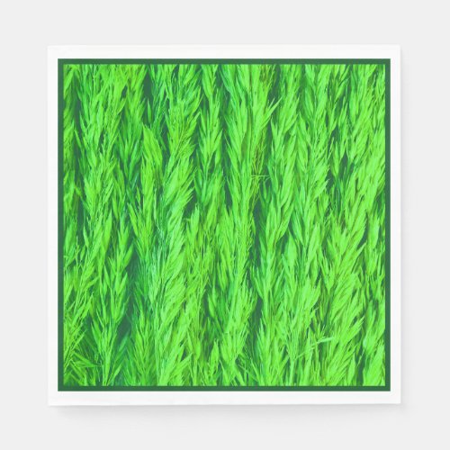 Harvest Green Grass Seed Photo  Napkins