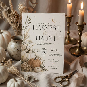 Harvest & Haunt Halloween Dinner Party  Holiday Card