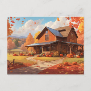 Harvest Home - Thanksgiving Holiday Postcard