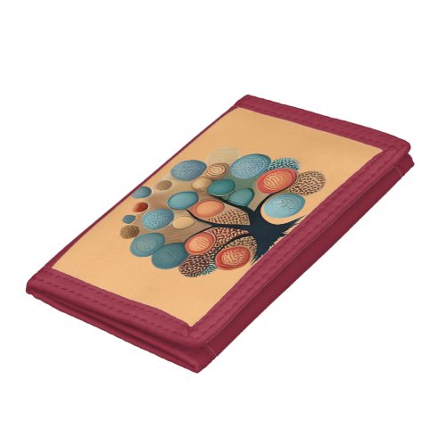 Harvest Hues Colorful Fruit Tree Trifold Wallet