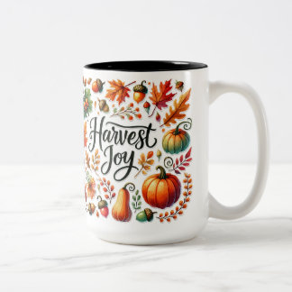 Harvest Joy A Celebration of Autumn's Bounty Two-Tone Coffee Mug