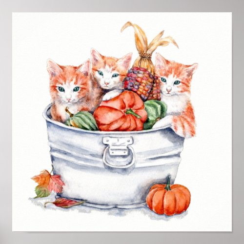Harvest Kittens Poster