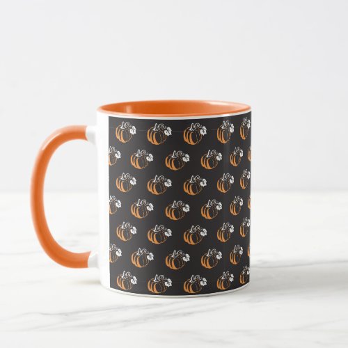 Harvest Magic Pattern A Pumpkin Silhouette Mug