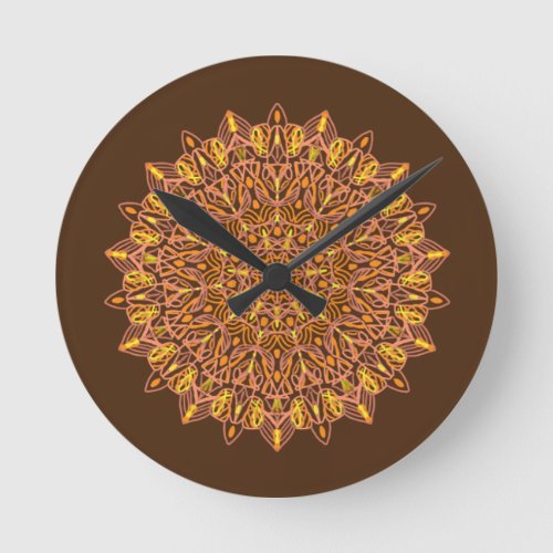 HARVEST MANDALA ROUND CLOCK