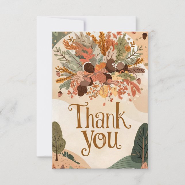 Harvest Maple Autumn Fall Thank You Card (Front)