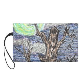 Harvest Moon by Wendy C Allen Wristlet Purses