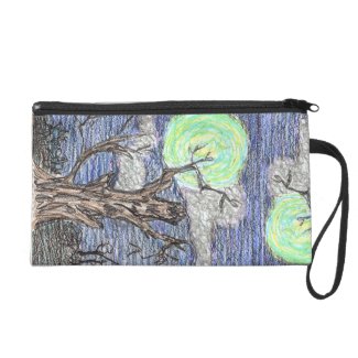 Harvest Moon by Wendy C Allen Wristlet Purses