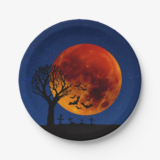 Harvest Moon Halloween Paper Plates (Front)