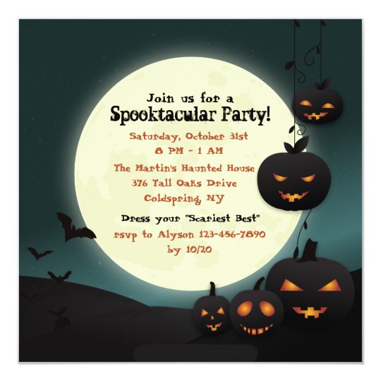 Harvest Moon Halloween Party Invitation | Zazzle.com